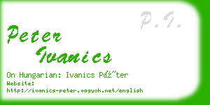 peter ivanics business card